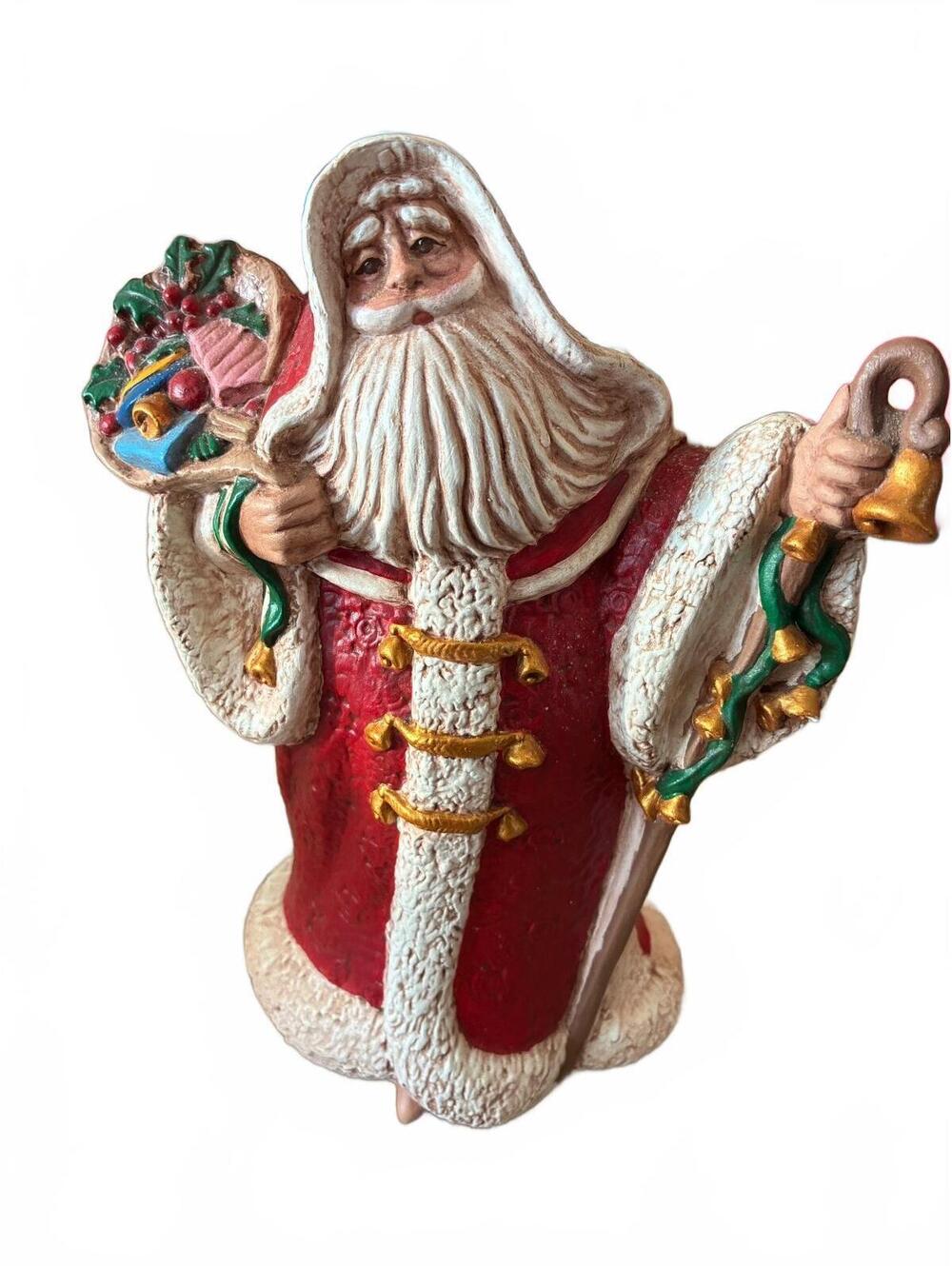 Vintage Santa Claus Figurine with Sack and Toys Holiday Decor